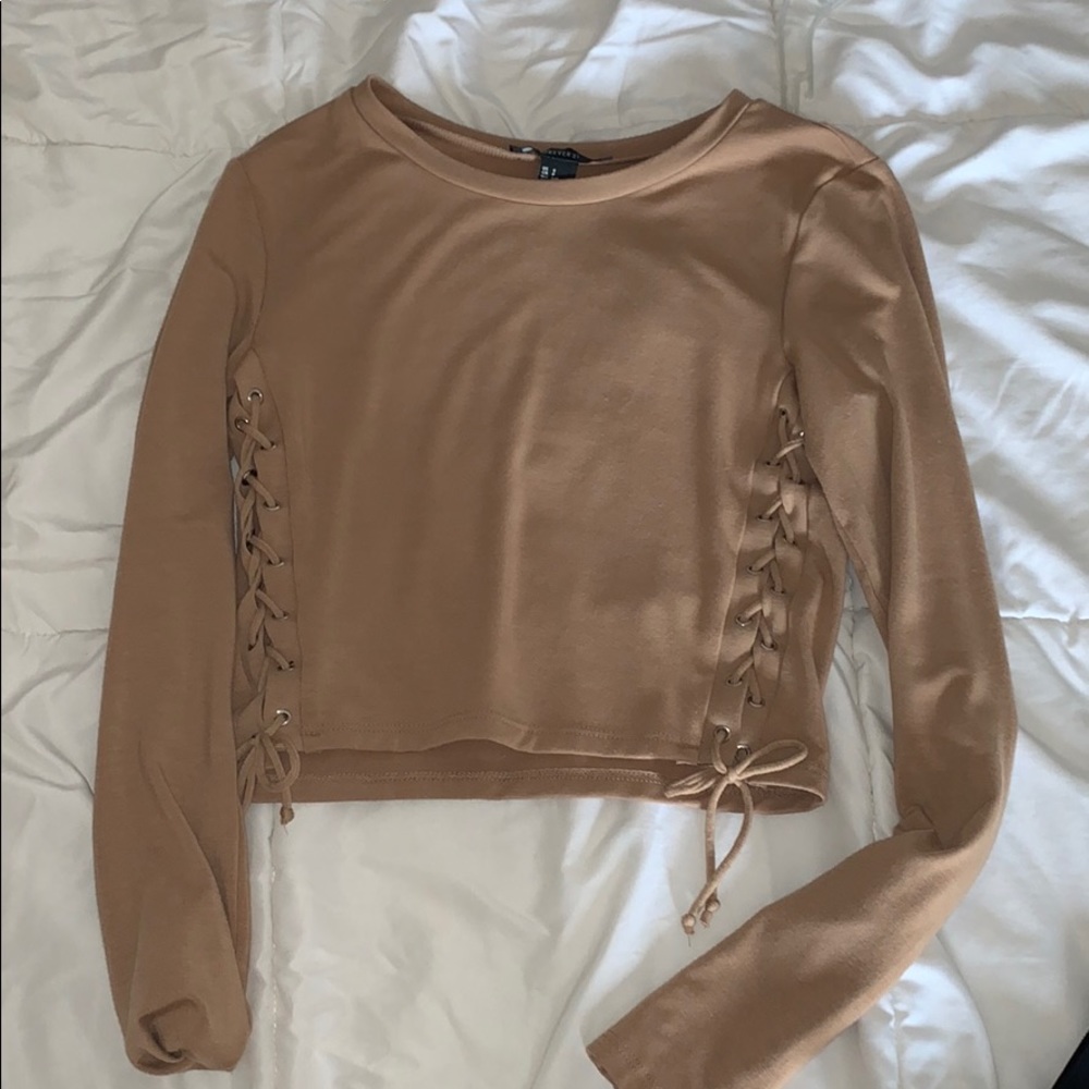Brown crop shirt